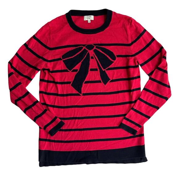 crown & ivy Sweaters - Crown & Ivy Woman's Pink Bow Sweater Pullover Size Small